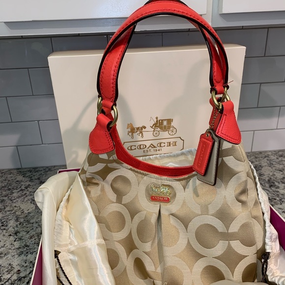 Fabric and Leather Coach Purse - Picture 8 of 8